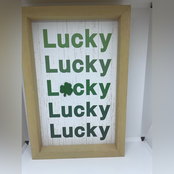 Two-Sided—Set of 3-reversible happy spring/St. Patrick’s Day framed signs.NWT - Picture 6 of 7